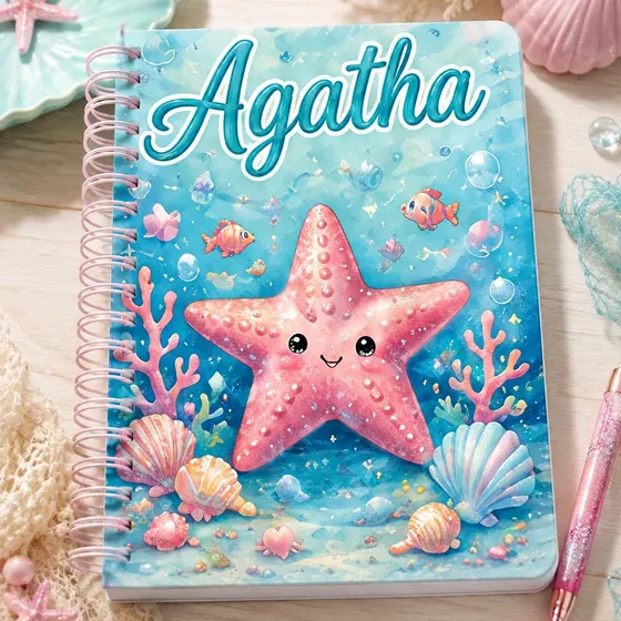 Caderno personalizado Agatha pronto